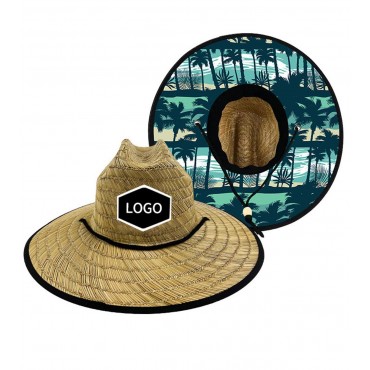 Hand-knitted patch straw hat Hand-knitted patch straw hat