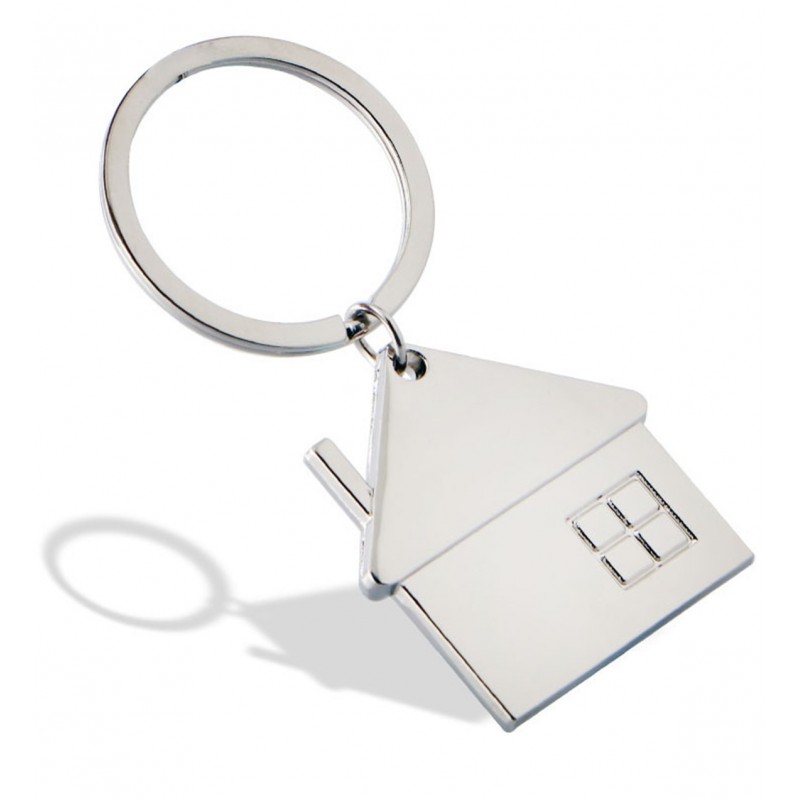 House Shape Metal Keychain